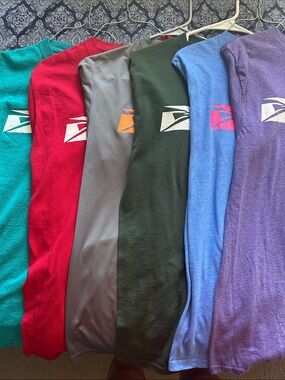 GUC Bundle of 6 Short Sleeve Men's Tees with USPS Logo - Multi-Color